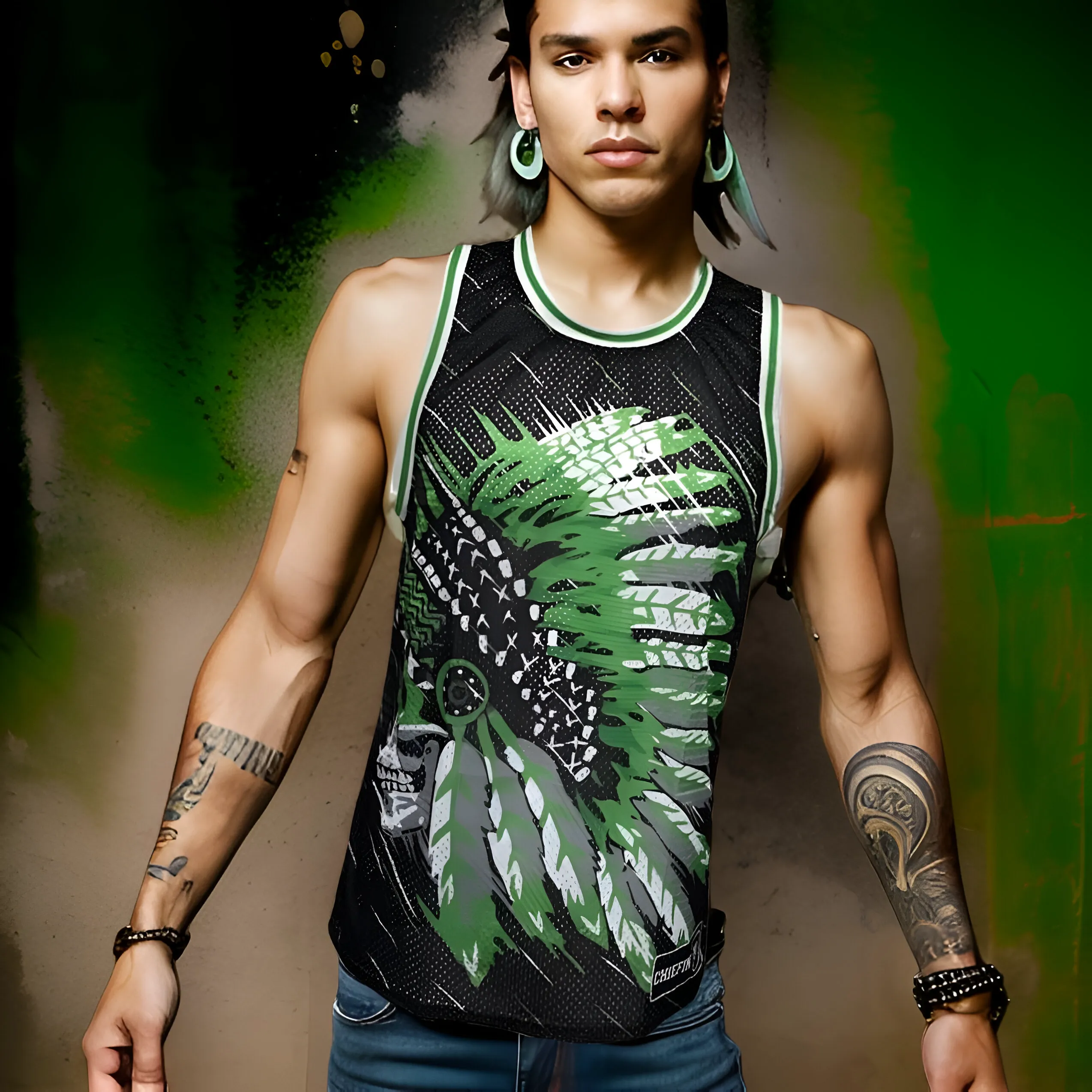 ^CHIEFIN’ 23^ BASKETBALL JERSEYS (BLACK-ELECTRIC GREEN)