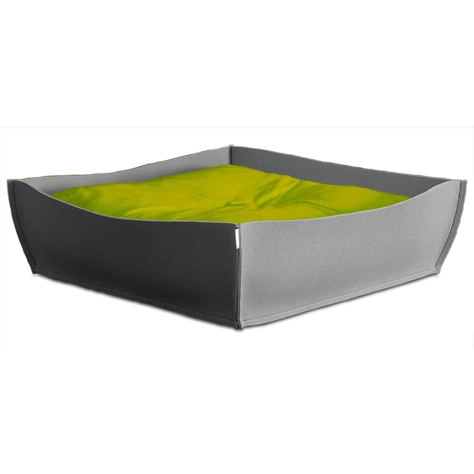 Orthopedic Pet Bed By Pet Interiors - Grey Felt Bowl
