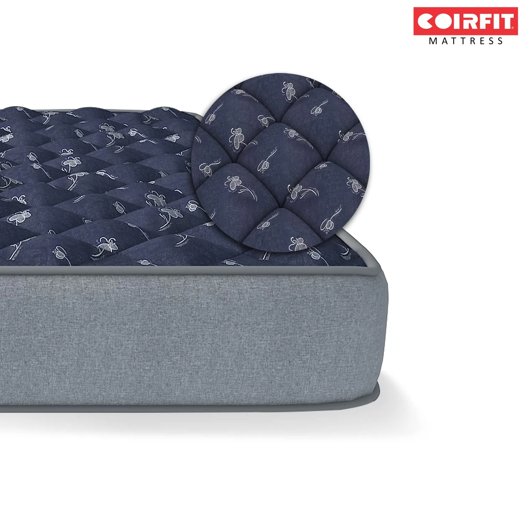 SLEEPSPA BY COIRFIT Euphoria Normal Top 8 Inch Single Size Bonnell Spring Mattress with 6 year Warranty | Orthopedic Pro - Doctor Recommended | Pressure Relieving | PU Foam for Support (Blue,72X35X10)
