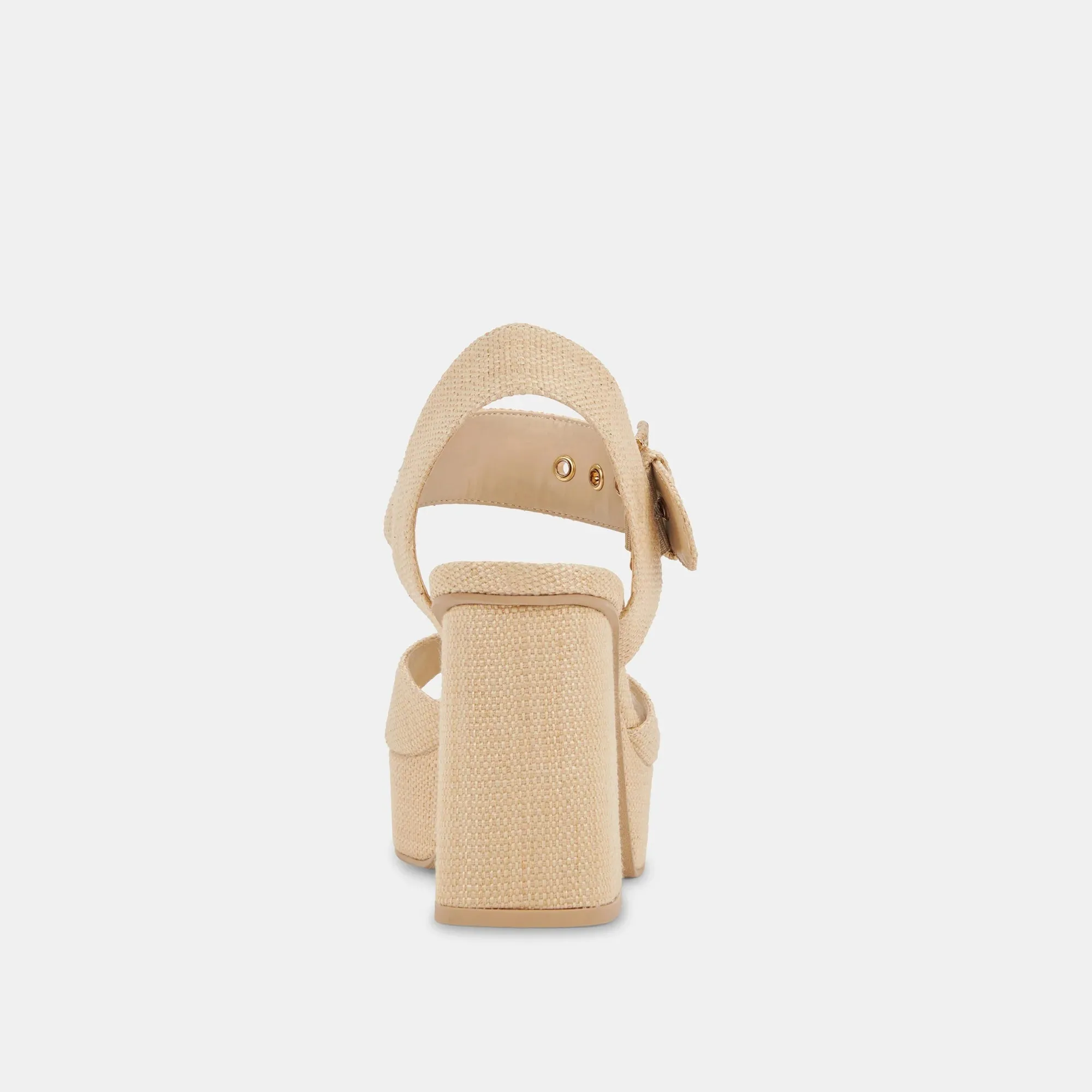 The Bobby Platform Heel by Dolce Vita - Natural Raffia